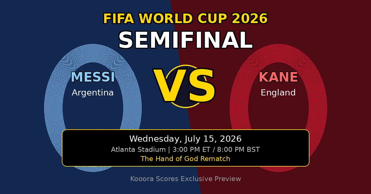 Argentina vs England Semifinal - Messi vs Kane 2026 World Cup